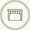 Vintage desk line art icon