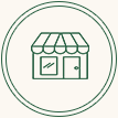 Vintage shop line art icon